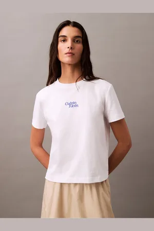 Calvin Klein White Logo 100% Cotton T-Shirt medium