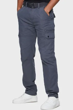 Threadbare Grey Cotton Blend Belted Cargo Trousers 32W x 31L (UK 32 R)