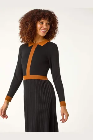 Roman Contrast Collar Knitted Dress AU 16