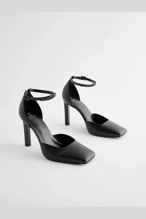 Next Forever Comfort Square Toe Chain Ankle Strap Heels AU 8 (EU 39)