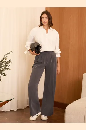 Love & Roses Grey Premium Ultra Wide Leg Trousers AU 18