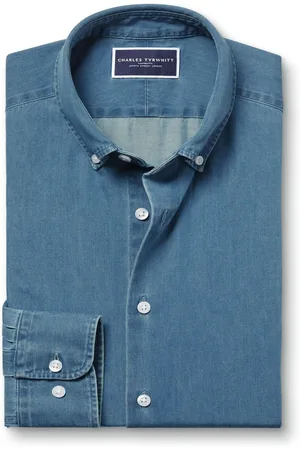 Charles Tyrwhitt Slim Fit Plain 100% Cotton Denim Shirt S