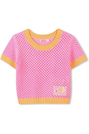 Billieblush Pink Crochet Short Sleeve T-Shirt With Contrast Colour Detail 10 Years (140cm)