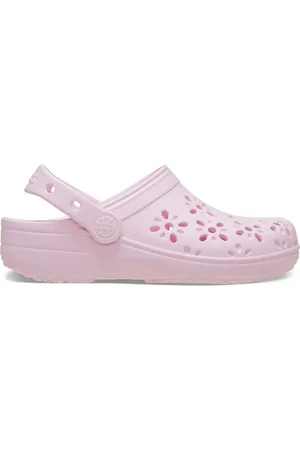 Crocs Pink Kids Floral Cut Out Clogs AU 5 (EU 21.5)