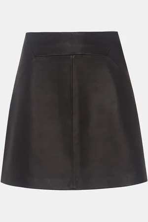 Whistles Leather A-Line Skirt AU 10