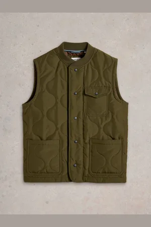 White Stuff Green Tenby Quilted Gilet L