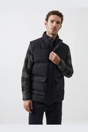 French Connection Black Fleece Funnel Gilet L