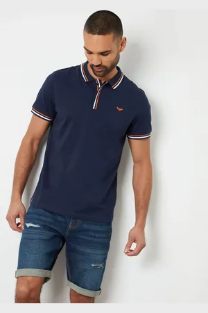 Threadbare 100% Cotton Polo Shirt With Herringbone Detail Collar M