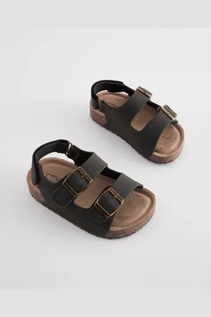 Next Black Wide Fit (G) Double Buckle Cushioned Footbed Sandals AU 3 (EU 19)