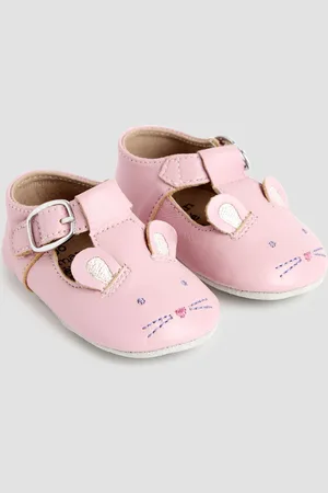 JoJo Maman Bébé Pink Leather Pre-Walker Shoes 6