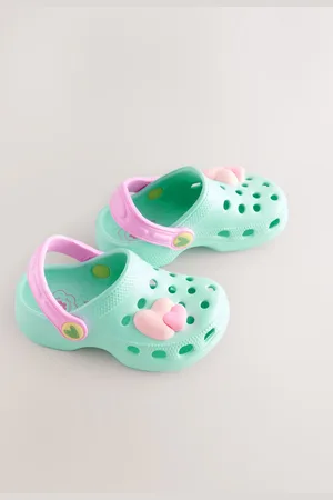 Next Turquoise Blue Heart Character Clogs AU 4 (EU 20.5)