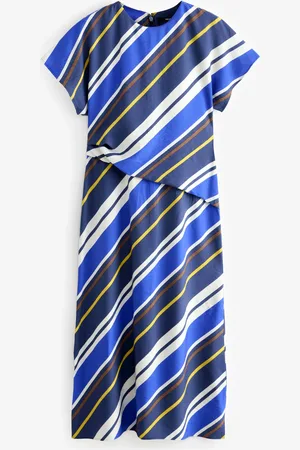 Next Short Sleeve Drape Detail Midi Dress AU 20