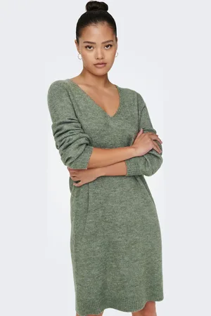 JDY V-Neck Knitted Jumper Dress AU 6