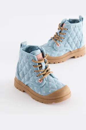 Next Denim Blue Print Chunky Boots AU 5 (EU 21.5)