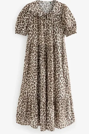 Baukjen Leopard Lavinia Printed Midi Dress AU 14