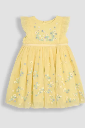 JoJo Maman Bébé Ruffle Front Embroidered Tulle Party Dress 5