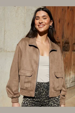 Threadbare Brown Suedette Utility Jacket AU 14
