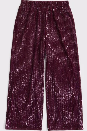 Abercrombie & Fitch Red Sequin Occasion Party Wide Leg Trousers 11
