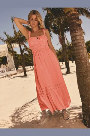 Friends Like These Petite Millie Mackintosh Crinkle Lace Trim Tiered Midi Sun Dress 18