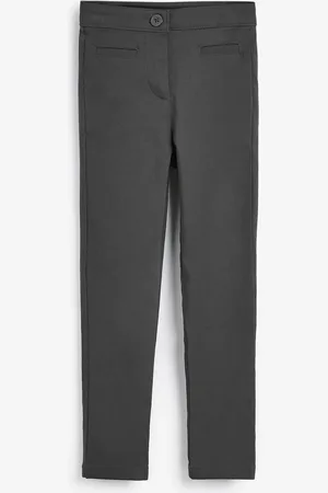 Next Charcoal Grey Slim Waist School Skinny Stretch Trousers (3-18yrs) 14 Years Slim (164cm)