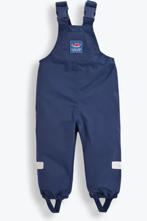 JoJo Maman Bébé Navy Blue Pack-Away Waterproof Dungarees 1.5