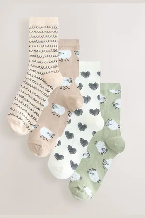 Next Sheep Ankle Socks 4 Pack One