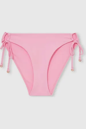 Reiss Pink Ari Side-Tie Bikini Bottoms AU 14