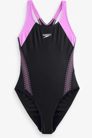 Speedo Black Hyperboom Splice Racerback Swimsuit AU 14