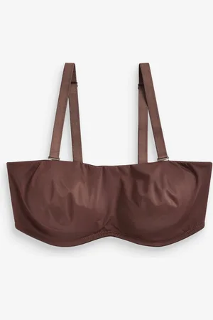 Next Chocolate Brown DD+ Non Pad Minimise Strapless Bandeau Bra 32 DD