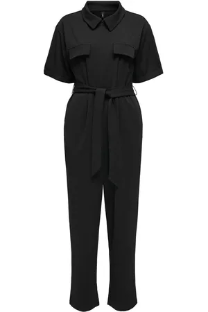 ONLY Black Short Sleeve Belted Jersey Jumpsuit AU 8