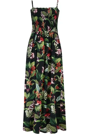 Pour Moi Strapless Shirred Bodice Woven Maxi Beach Dress AU 8