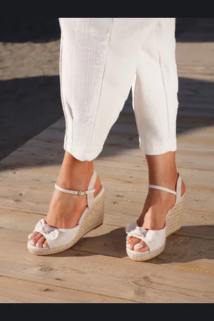 Linzi Cream Portofino Espadrille Wedges With Bow Detail AU 6 (EU 37)