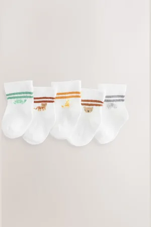 Next White Stripe Baby Socks 5 Pack (0mths-2yrs) 1