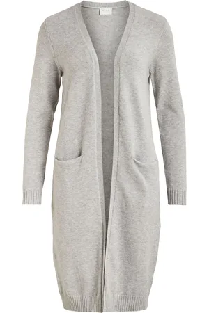 VILA Grey Longline Lightweight Cardigan AU 14