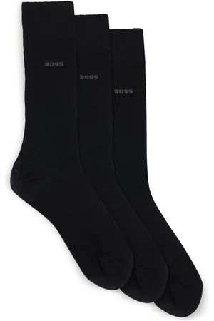 HUGO BOSS Black Logo Regular Length 3 Pack Socks L-XL