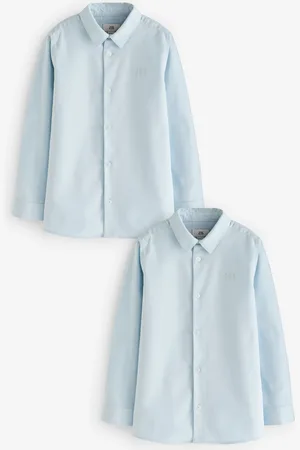 River Island Boys Long Sleeve Oxford 100% Cotton Shirts 2 Pack 9