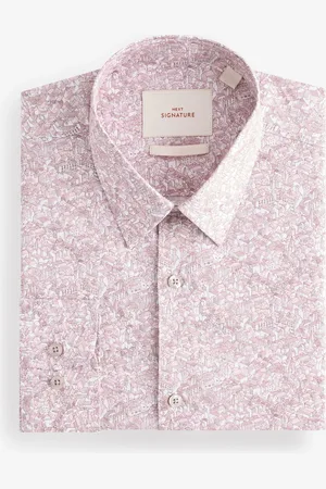 Next Regular Fit Signature Collection 100% Italian Fabric Printed Formal Shirt M
