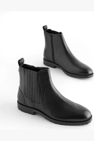 Next Black Extra Wide Fit Forever Comfort Leather Chelsea Ankle Boots AU 6 (EU 37)