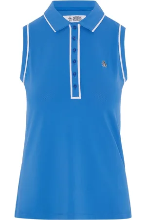 Original Penguin Sleeveless Polo Shirt with Piping L