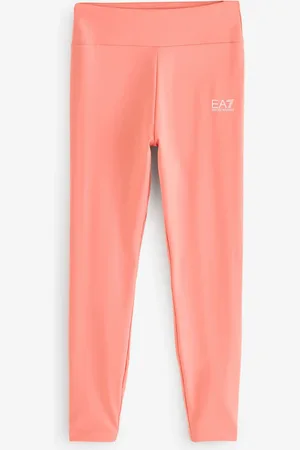 EA7 Emporio Armani Pink Logo Stretch Long Leggings M