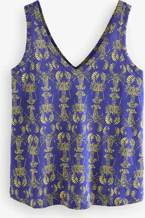 Next Blue/Yellow Lobster Print Modal Slouch Vest XXL