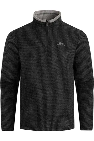 Weird Fish Black Newark Quarter Zip Grid Fleece 5XL