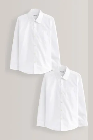 Next Slim Fit 2 Pack Long Sleeve School Shirts (3-17yrs) 13 Years (158cm)