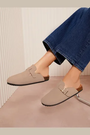 Friends Like These Standard Fit Buckle Faux Suede Comfort Footbed Clogs AU 5 (EU 36)