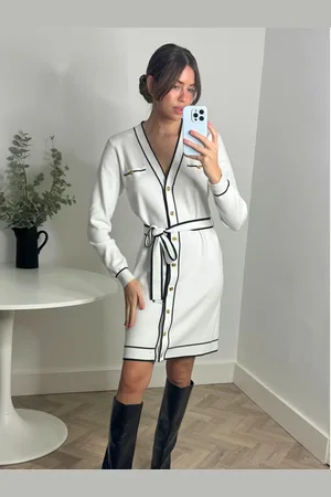 Style Cheat Calla Contrast Tipping Short Knit Dress AU 8