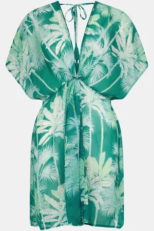 Accessorize Green Palm Print Chiffon Mini Kaftan large