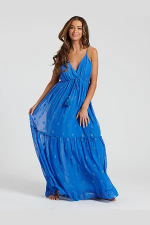 South Beach Sequin Detail Cami V-Neck Maxi Dress AU 14