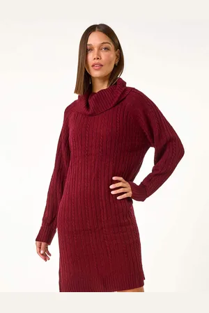 Roman Roll Neck Knitted Jumper Dress AU 14
