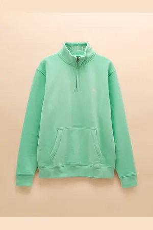 Joules Jenkins Mint Green Brushed Cotton Quarter Zip Sweatshirt large