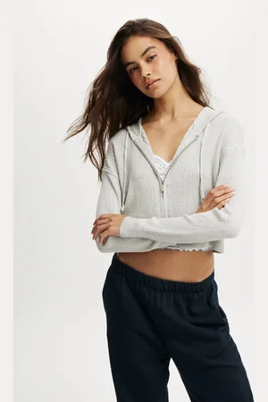 Cotton On Grey Zip It Good Hood Knit Cardigan L